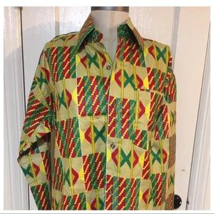 African print long sleeve shirt
